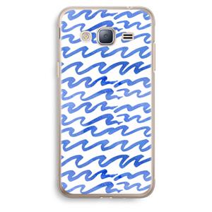 CaseCompany Blauwe golven: Samsung Galaxy J3 (2016) Transparant Hoesje