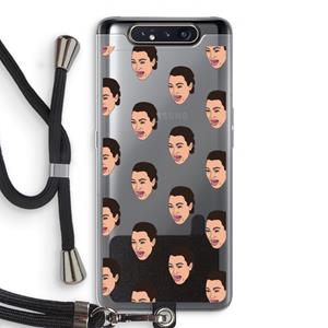 CaseCompany Ugly Cry Call: Samsung Galaxy A80 Transparant Hoesje met koord