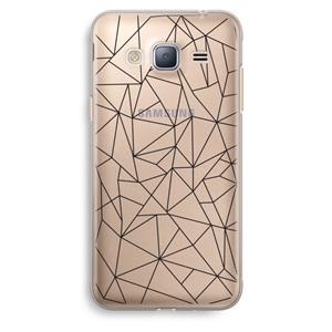 CaseCompany Geometrische lijnen zwart: Samsung Galaxy J3 (2016) Transparant Hoesje