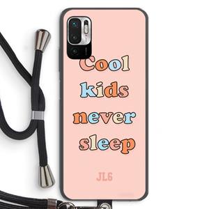 CaseCompany Cool Kids Never Sleep: Xiaomi Redmi Note 10 5G Transparant Hoesje met koord