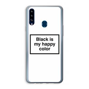 CaseCompany Black is my happy color: Samsung Galaxy A20s Transparant Hoesje