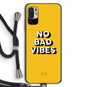 CaseCompany No Bad Vibes: Xiaomi Redmi Note 10 5G Transparant Hoesje met koord