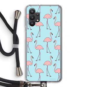 CaseCompany Anything Flamingoes: Samsung Galaxy A32 5G Transparant Hoesje met koord