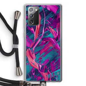 CaseCompany Pink Clouds: Samsung Galaxy Note 20 / Note 20 5G Transparant Hoesje met koord