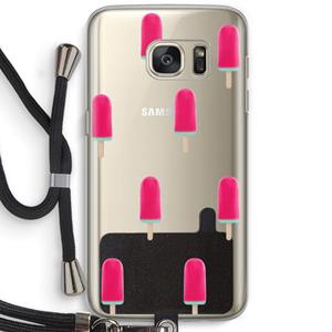 CaseCompany Waterijsje: Samsung Galaxy S7 Transparant Hoesje met koord