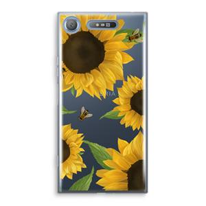 CaseCompany Sunflower and bees: Sony Xperia XZ1 Transparant Hoesje