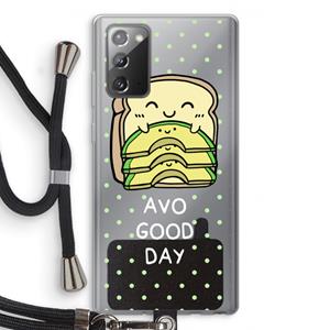 CaseCompany Avo Good Day: Samsung Galaxy Note 20 / Note 20 5G Transparant Hoesje met koord