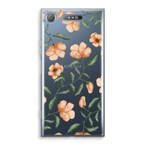 CaseCompany Peachy flowers: Sony Xperia XZ1 Transparant Hoesje
