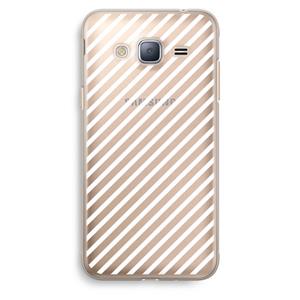 CaseCompany Strepen zwart-wit: Samsung Galaxy J3 (2016) Transparant Hoesje
