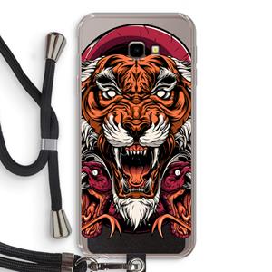 CaseCompany Tiger and Rattlesnakes: Samsung Galaxy J4 Plus Transparant Hoesje met koord