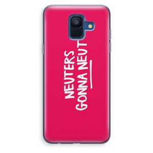 CaseCompany Neuters (roze): Samsung Galaxy A6 (2018) Transparant Hoesje