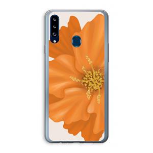 CaseCompany Orange Ellila flower: Samsung Galaxy A20s Transparant Hoesje