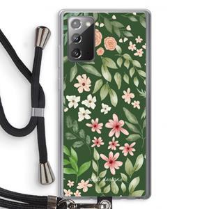 CaseCompany Botanical green sweet flower heaven: Samsung Galaxy Note 20 / Note 20 5G Transparant Hoesje met koord
