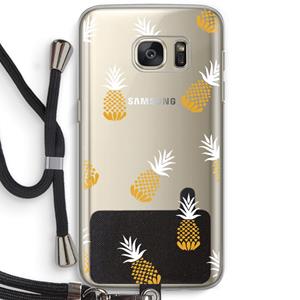 CaseCompany Ananasjes: Samsung Galaxy S7 Transparant Hoesje met koord