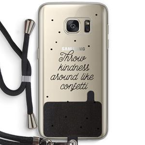 CaseCompany Confetti: Samsung Galaxy S7 Transparant Hoesje met koord