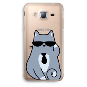 CaseCompany Cool cat: Samsung Galaxy J3 (2016) Transparant Hoesje