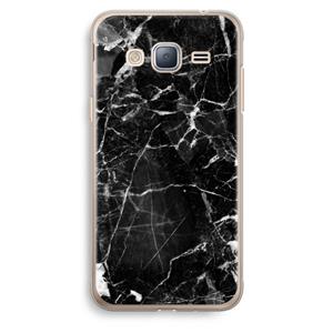 CaseCompany Zwart Marmer 2: Samsung Galaxy J3 (2016) Transparant Hoesje