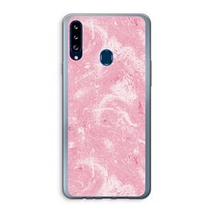 CaseCompany Abstract Painting Pink: Samsung Galaxy A20s Transparant Hoesje