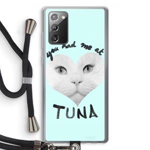 CaseCompany You had me at tuna: Samsung Galaxy Note 20 / Note 20 5G Transparant Hoesje met koord