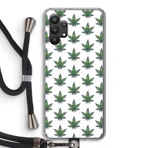 CaseCompany Weed: Samsung Galaxy A32 5G Transparant Hoesje met koord