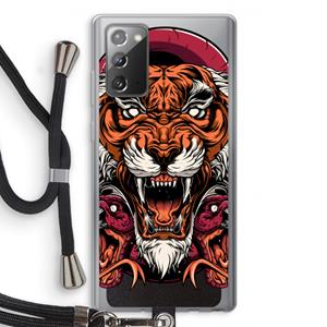 CaseCompany Tiger and Rattlesnakes: Samsung Galaxy Note 20 / Note 20 5G Transparant Hoesje met koord