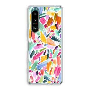 CaseCompany Watercolor Brushstrokes: Sony Xperia 5 III Transparant Hoesje