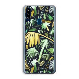 CaseCompany Tropical Palms Dark: Samsung Galaxy A20s Transparant Hoesje