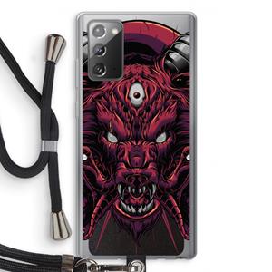 CaseCompany Hell Hound and Serpents: Samsung Galaxy Note 20 / Note 20 5G Transparant Hoesje met koord
