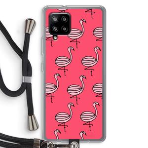 CaseCompany Flamingo: Samsung Galaxy A42 5G Transparant Hoesje met koord