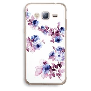 CaseCompany Waterverf bloemen: Samsung Galaxy J3 (2016) Transparant Hoesje