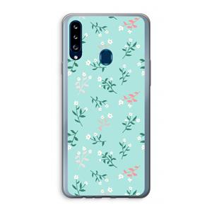 CaseCompany Small white flowers: Samsung Galaxy A20s Transparant Hoesje