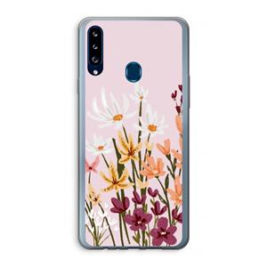 CaseCompany Painted wildflowers: Samsung Galaxy A20s Transparant Hoesje