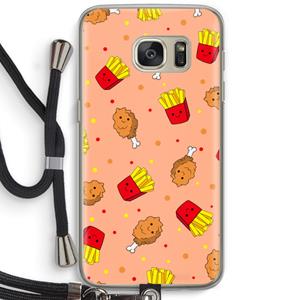 CaseCompany Chicken 'n Fries: Samsung Galaxy S7 Transparant Hoesje met koord