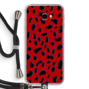 CaseCompany Red Leopard: Samsung Galaxy J4 Plus Transparant Hoesje met koord