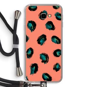 CaseCompany Pink Cheetah: Samsung Galaxy J4 Plus Transparant Hoesje met koord