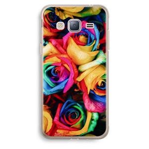 CaseCompany Neon bloemen: Samsung Galaxy J3 (2016) Transparant Hoesje