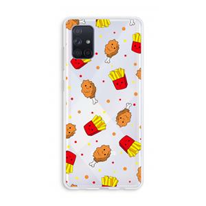 CaseCompany Chicken 'n Fries: Galaxy A71 Transparant Hoesje
