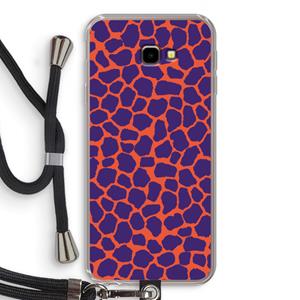 CaseCompany Purple Giraffe: Samsung Galaxy J4 Plus Transparant Hoesje met koord