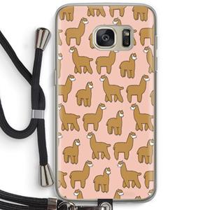 CaseCompany Alpacas: Samsung Galaxy S7 Transparant Hoesje met koord