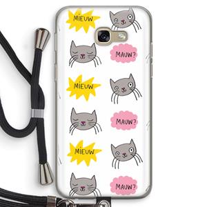 CaseCompany Meow: Samsung Galaxy A5 (2017) Transparant Hoesje met koord
