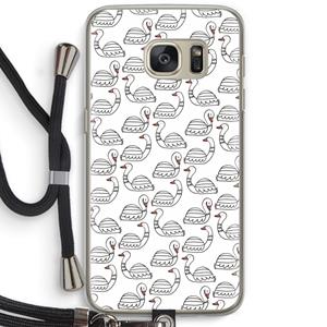 CaseCompany Zwanen: Samsung Galaxy S7 Transparant Hoesje met koord