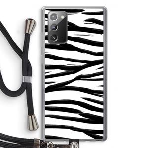 CaseCompany Zebra pattern: Samsung Galaxy Note 20 / Note 20 5G Transparant Hoesje met koord