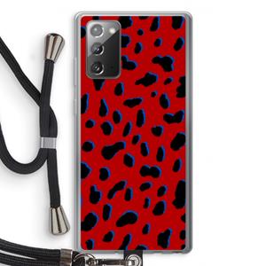 CaseCompany Red Leopard: Samsung Galaxy Note 20 / Note 20 5G Transparant Hoesje met koord