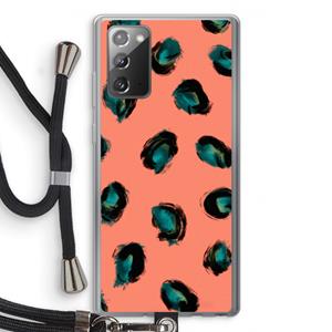 CaseCompany Pink Cheetah: Samsung Galaxy Note 20 / Note 20 5G Transparant Hoesje met koord
