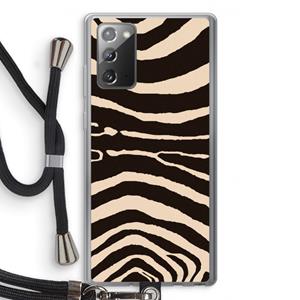 CaseCompany Arizona Zebra: Samsung Galaxy Note 20 / Note 20 5G Transparant Hoesje met koord