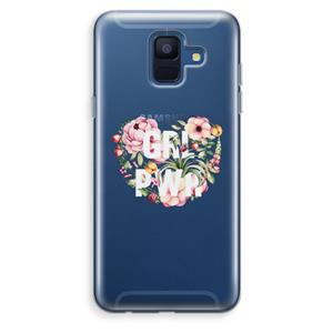 CaseCompany GRL PWR Flower: Samsung Galaxy A6 (2018) Transparant Hoesje