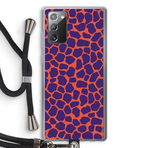 CaseCompany Purple Giraffe: Samsung Galaxy Note 20 / Note 20 5G Transparant Hoesje met koord