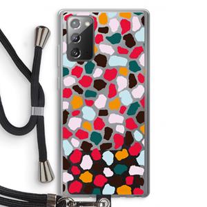 CaseCompany Colored Giraffe: Samsung Galaxy Note 20 / Note 20 5G Transparant Hoesje met koord