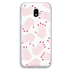 CaseCompany Hands pink: Samsung Galaxy J3 (2017) Transparant Hoesje