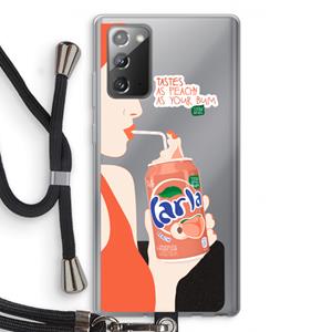 CaseCompany Peach please!: Samsung Galaxy Note 20 / Note 20 5G Transparant Hoesje met koord